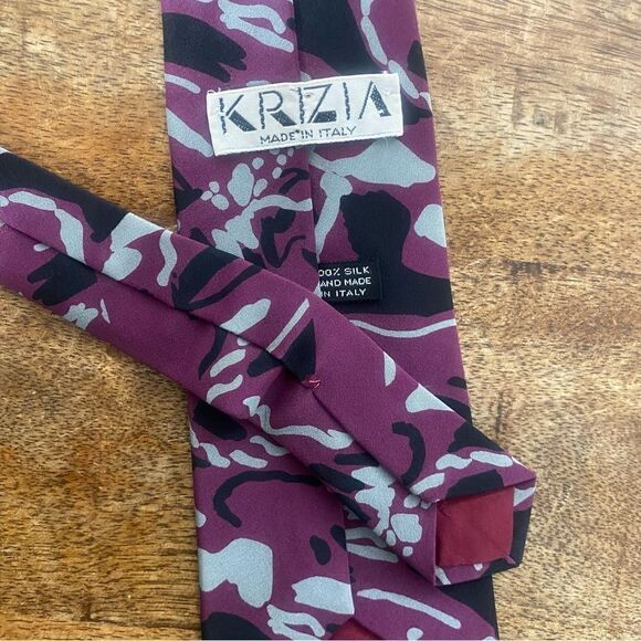 Vintage Kriziauomo Krizia camo style silk neck tie - Picture 4 of 4